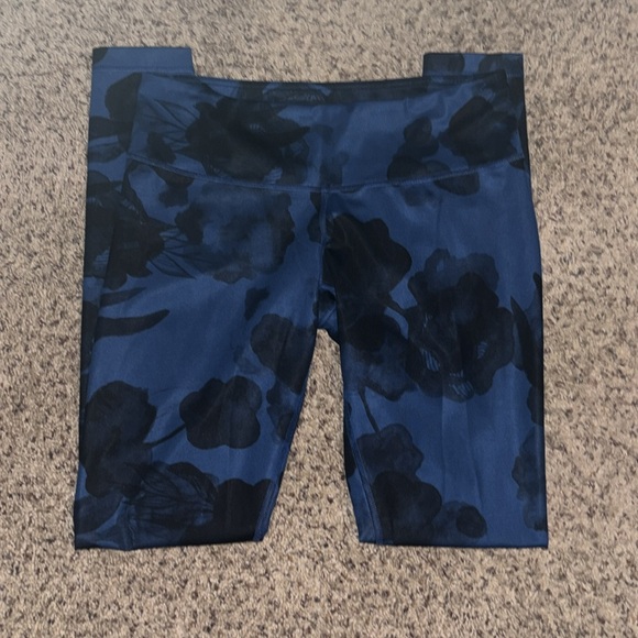 Lululemon Wunder Under Leggings Blue Inky Floral Full On Luxtreme size 8 - Picture 4 of 6